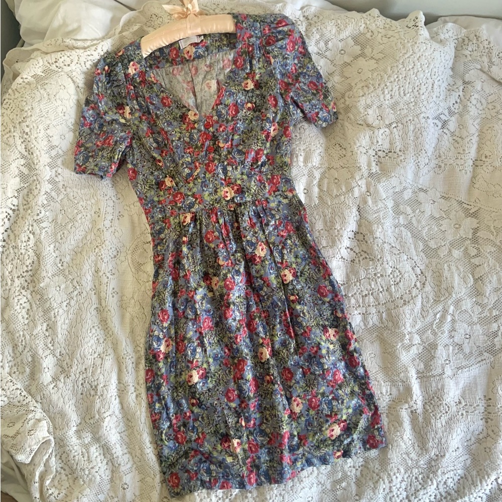 Paul Brial floral puff sleeve dress